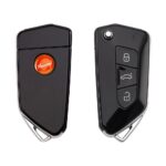 Xhorse XKGA83EN Universal Wire Flip Key Remote All Black 3-Button Second Generation VW Type