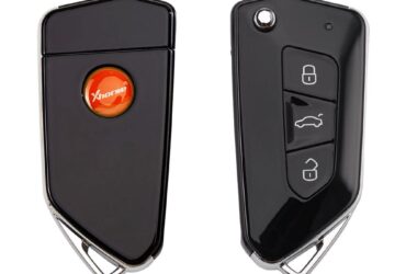 Xhorse XKGA83EN Universal Wire Flip Key Remote All Black 3-Button Second Generation VW Type
