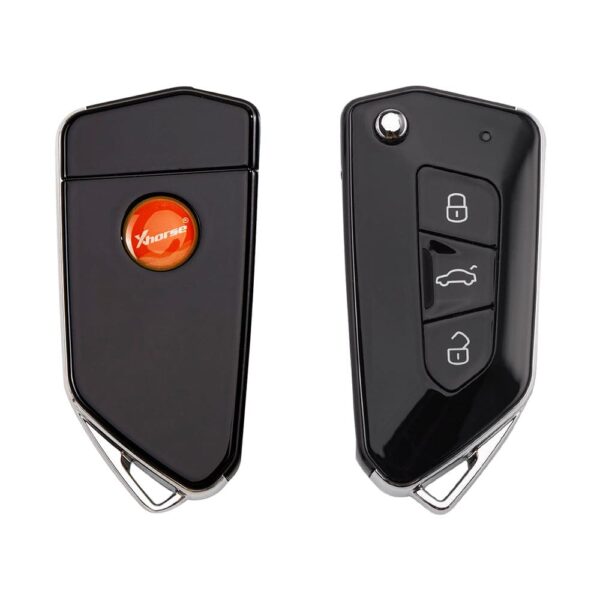 Xhorse XKGA83EN Universal Wire Flip Key Remote All Black 3-Button Second Generation VW Type (1)